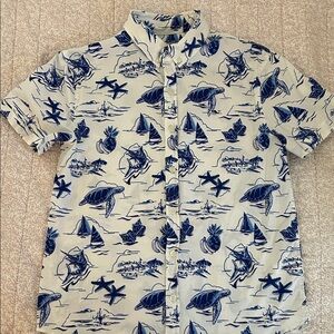 Vineyard Vines Boys Shirt - Blue and Cream Nautical Print